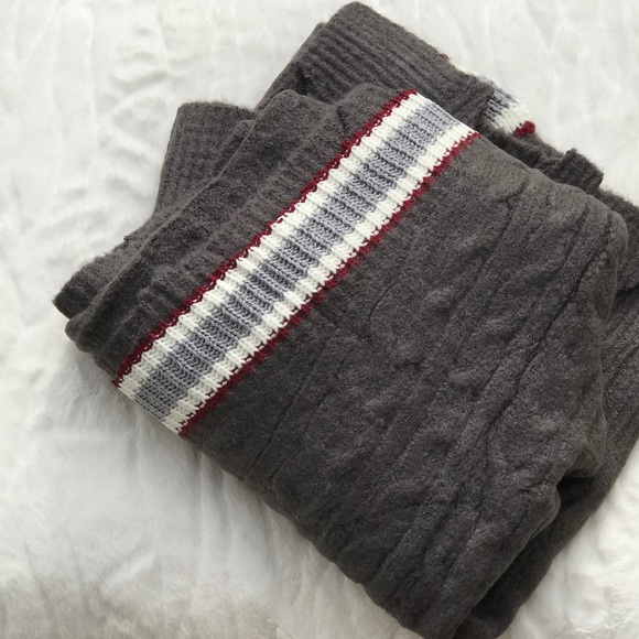 Charcoal Distressed Varsity Soft cozy Cardigan - Picture 3 of 6